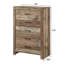 Ensemble de meubles de chambre à coucher à 1 commode en bois de style rustique riche à finition naturelle avec 1 tiroir