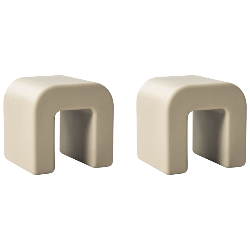 Block Side Table Set, Beige