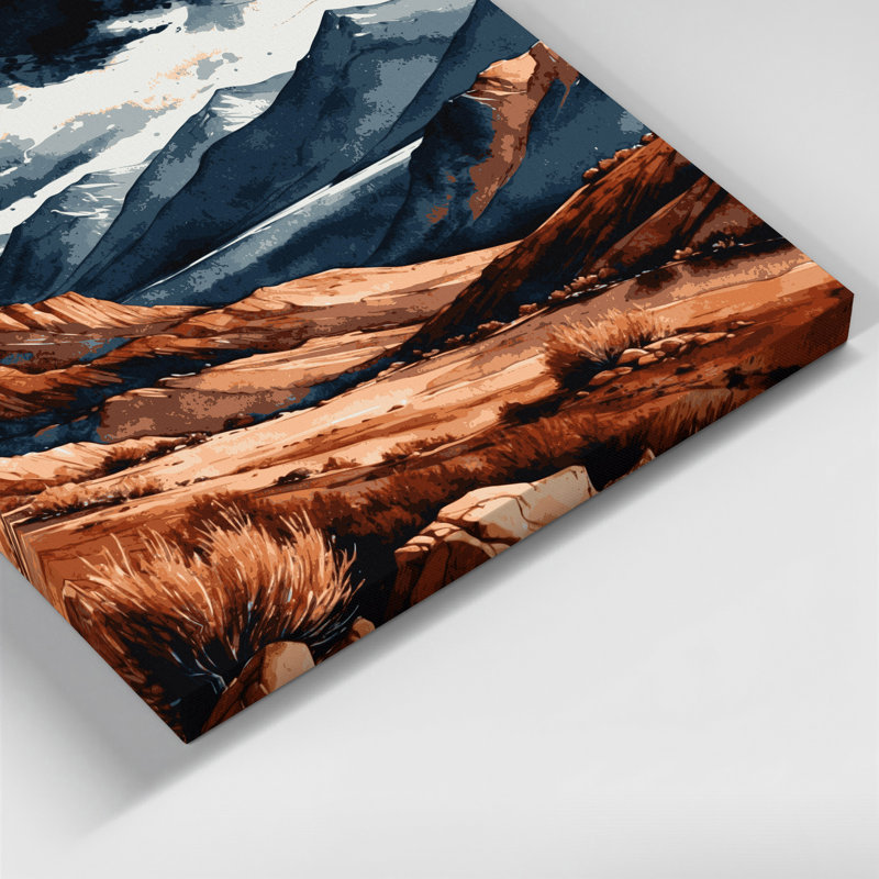 «Watercolor Landscape 49», art mural sur toile noire