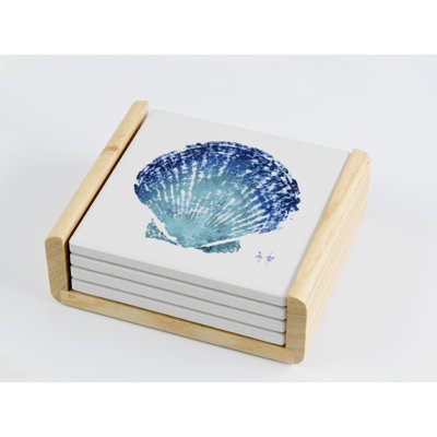 Shell Coaster Set – 4x4 Beach-Inspired Designs