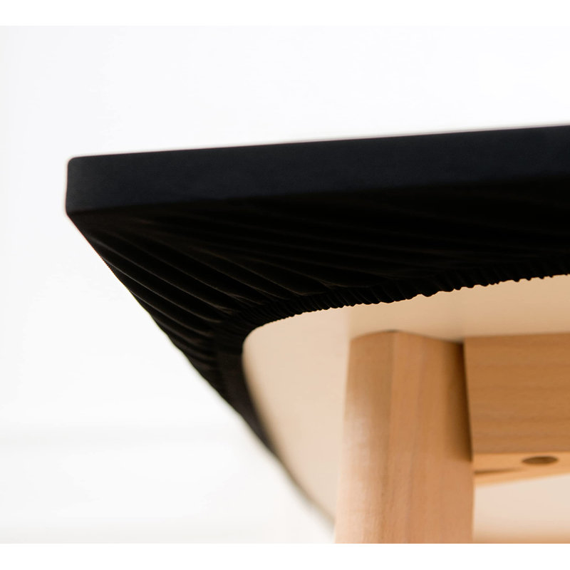 Fitted Rectangle Tablecloth Spandex Stretch Black Cocktail Table Cover Elastic Edge Topper Cap For Dining Wedding Party Picnic 42 X 72 Inch