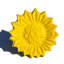 Ensemble de 12 rondelles de serviette (tournesol jaune, antique)-1243694443