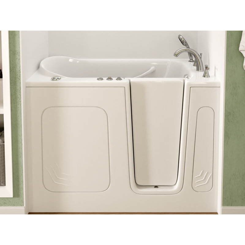 Therapeutic Tubs 30 in. x 54 in. Right Drain Quick Fill Walk-In Whirlpool Tub with Powered Fast Drain in White, Right, White