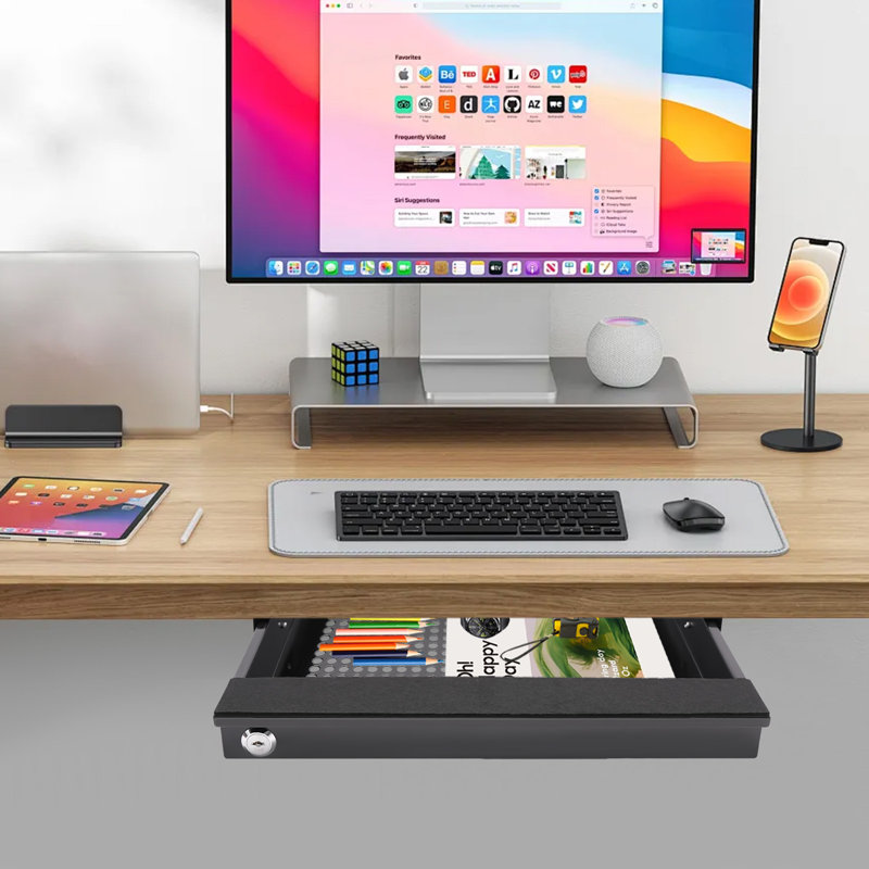 Rangement de tiroir coulissant sous le bureau