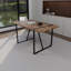Ensembles de table de salle à manger modernes gris et brun avec chaises en suède, style industriel