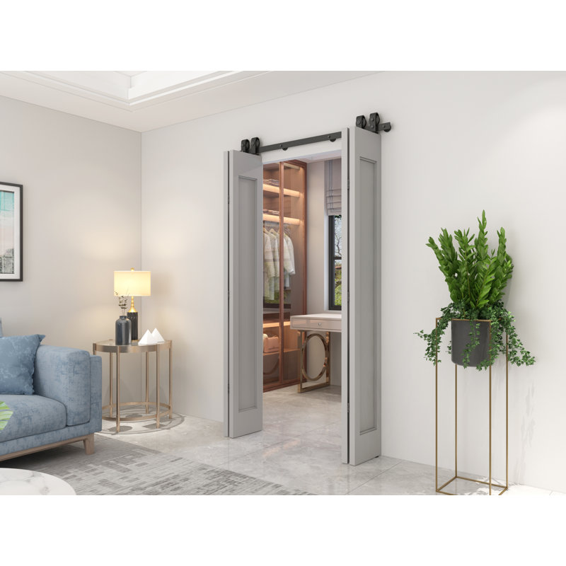 Matte Black Steel Folding Bi-Fold Door Hardware Kit