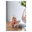 Vase rond en verre transparent avec motif floral rouge, H 7,1 po x P 4,9 po, décoration de table