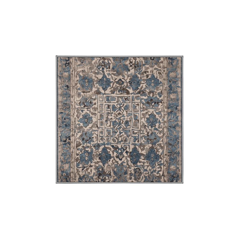 Silky Soft Plush Gray Area Rug, Square 5'
