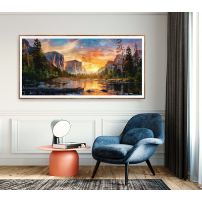Reproduction d'affiche de paysage horizontal panoramique du parc national de Yosemite, Californie