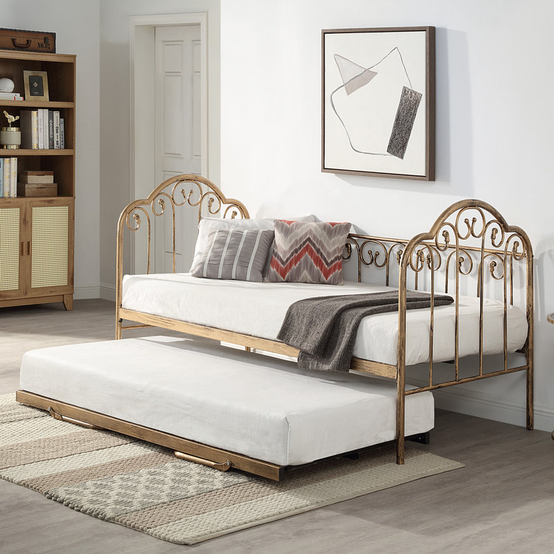 Fredric Metal with Trundle, Gold