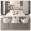 Table de salle à manger extensible pour 6 à 10 personnes - Plateau moderne en faux marbre blanc avec longueur réglable