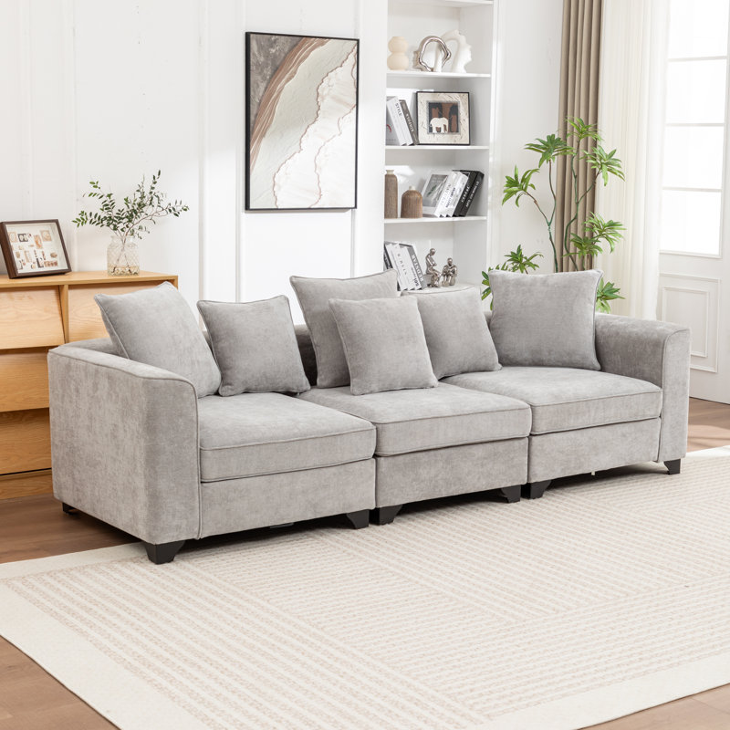 Bennett Upholstered Modular Sectional Sofa, Gray