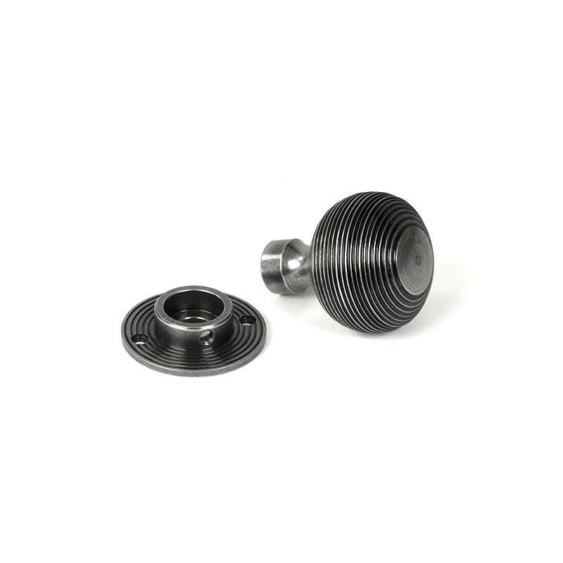 Beehive Interior Mortise Knob Set, Pewter Patina