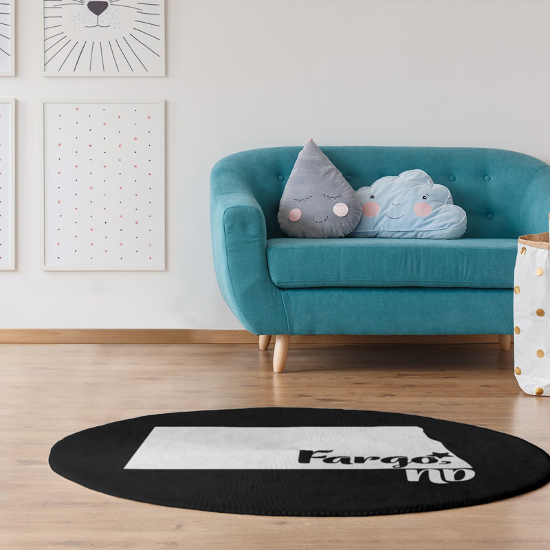 Tapis de poly-chenille fargo north dakota, Rond 5 pi