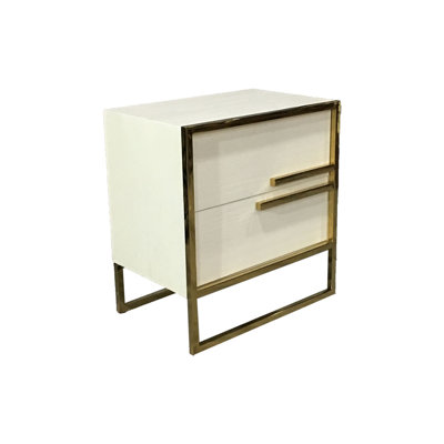Alwaleed 58cm W Stainless Steel Bedside Table