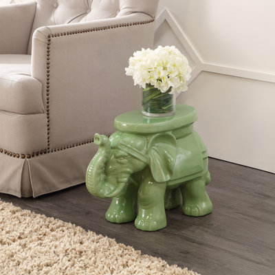 Tabouret de jardin en céramique éléphant Epperson