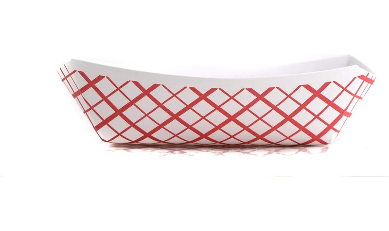 Plateau en papier à carreaux rouges 5 lb Ecoqualité - pour les pique-niques, les carnavals, le camping, le barbecue et les fêtes (800)