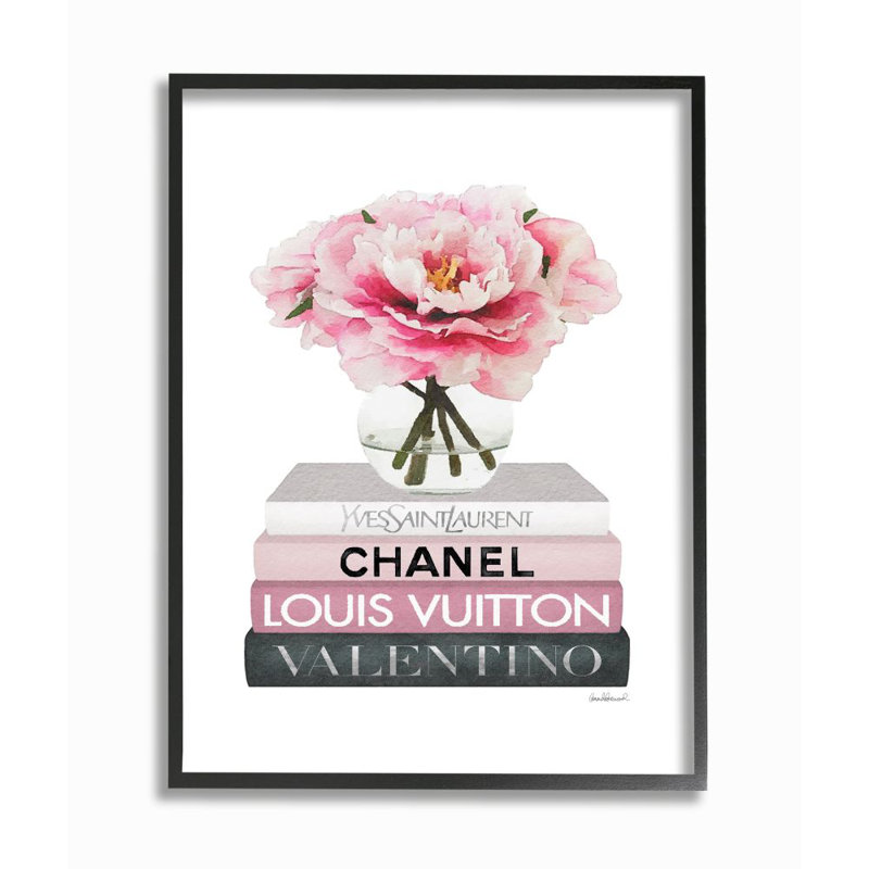 «Blooming Pink Florals Above» par Amanda Greenwood, reproduction d'art graphique, H 20 po x l 16 po x 1,5 po