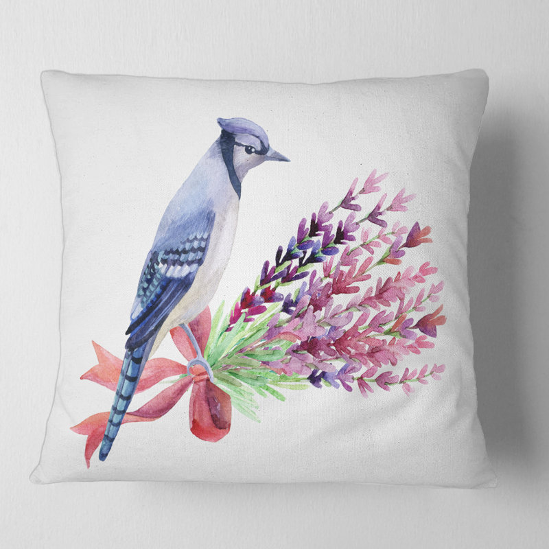 Housse et insert de coussin carré Jay on Bouquet of Flowers, 16 po x 1 po