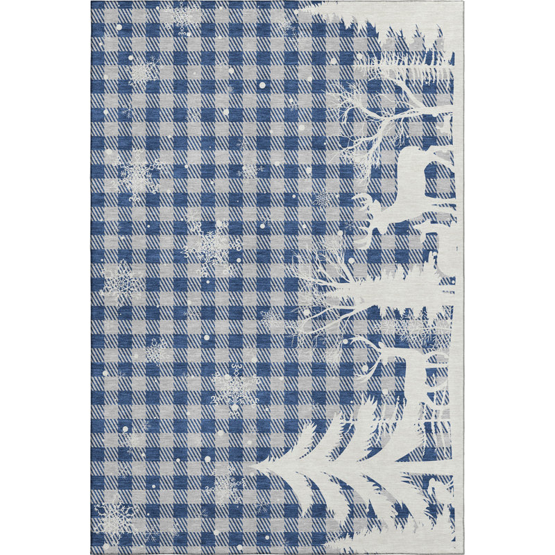 Premium Machine Washable Castillon AMF1824 Winter Forest Holiday Rug, Rectangle 2'6" x 3'10"