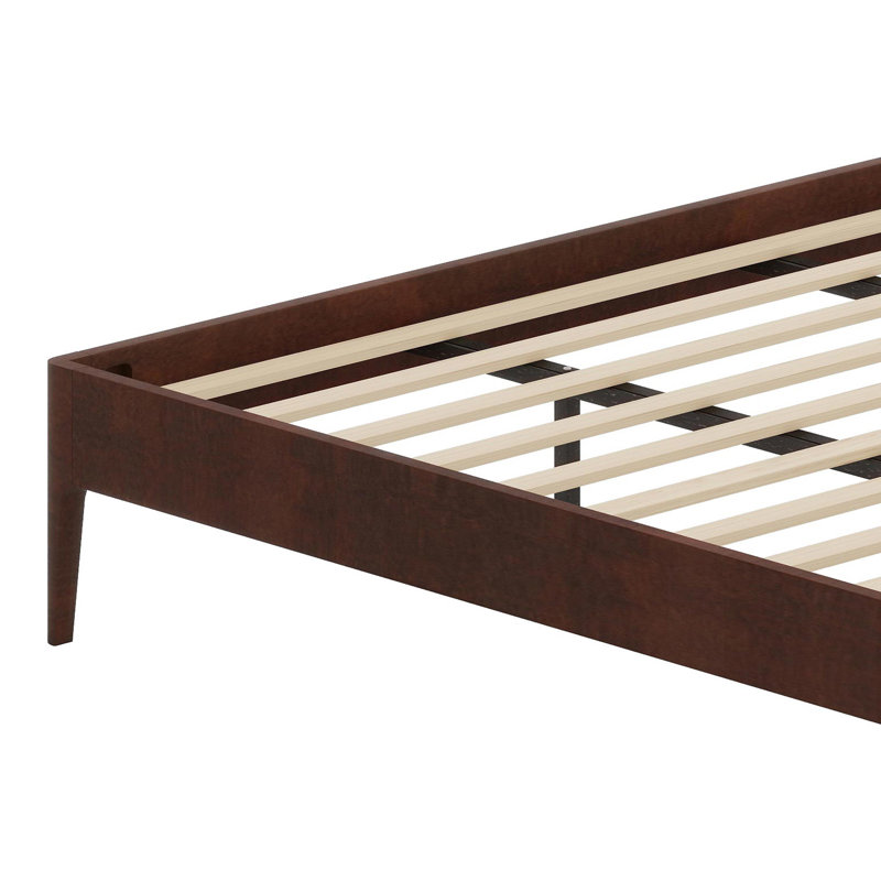 Contemporary Low-Profile Bed Base Featuring Durable Foundation and Hassle-Free Setup, Chocolate