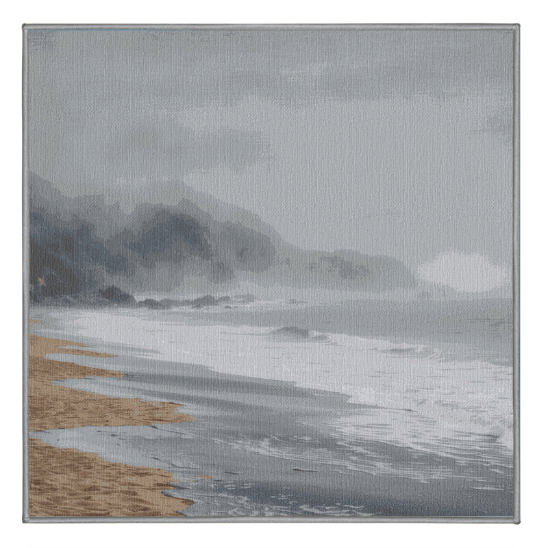  Tapis bord de mer lavable Foggy Shore, Carré 3 pi
