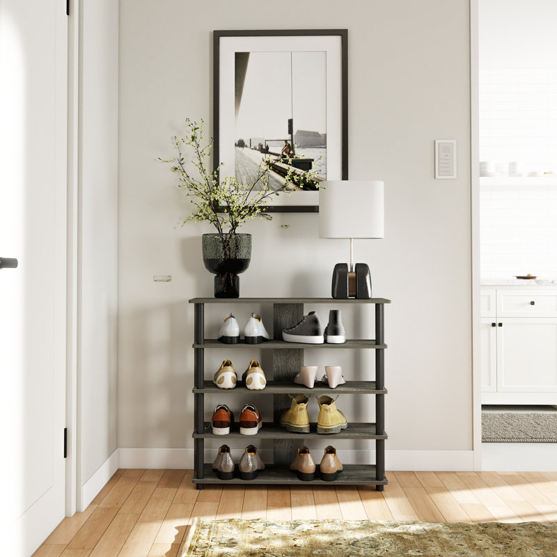 5-Tier Storage 12 Pair Shoe Rack, Gray