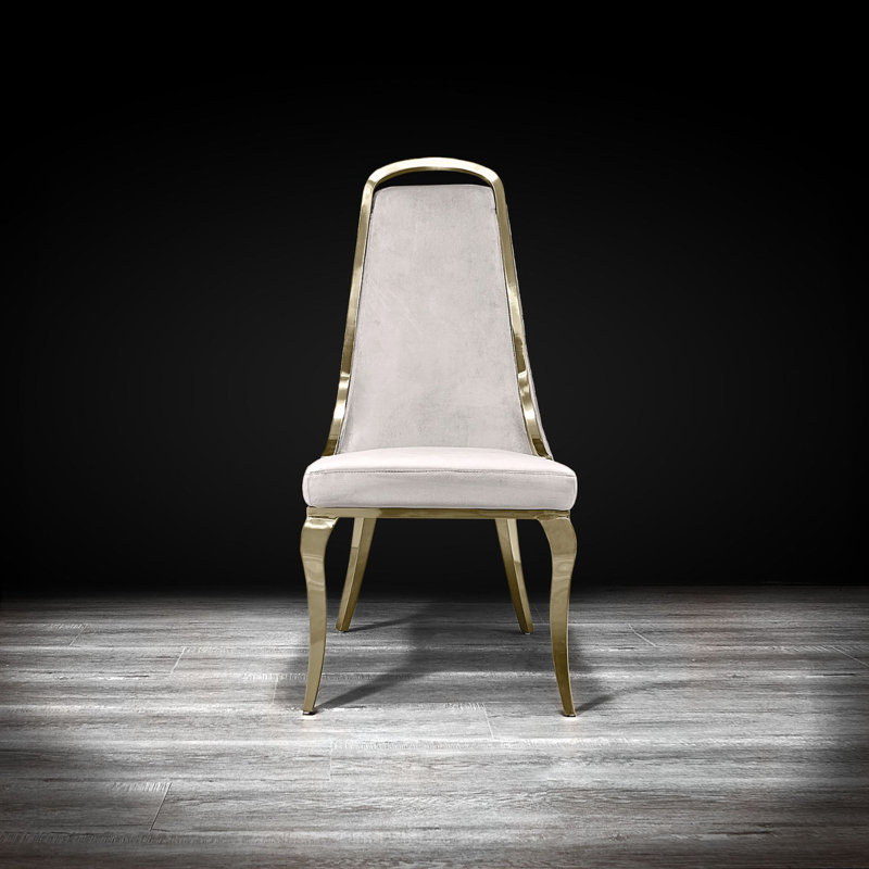 Fauteuil d'appoint en velours, Beige, Doré
