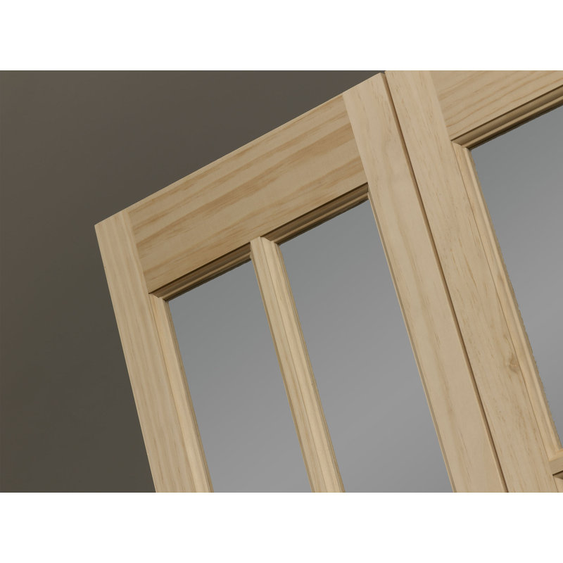 Unfinished Pine 24" x 80" Frosted Glass Bifold Door