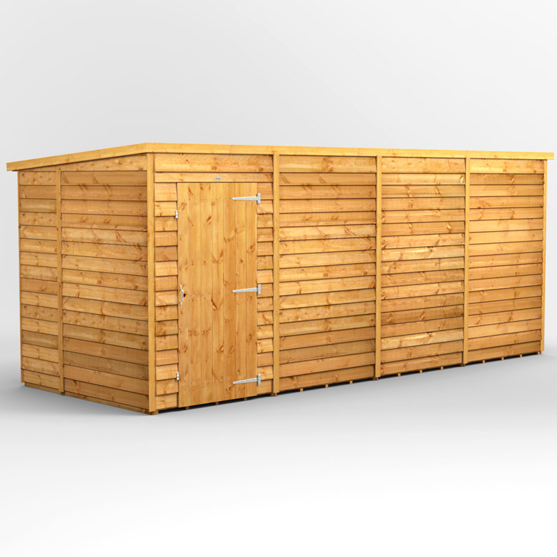 Powersheds 16 x 6ft Timber Overlap Windowless Pent Garden Shed