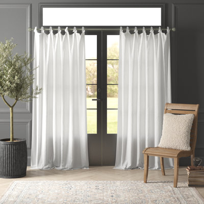 Panneau de rideau simple semi-transparent en lin uni Curtsinger
