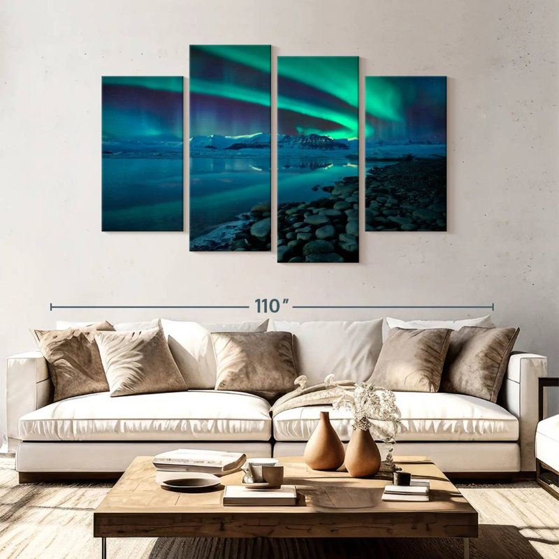 Alvord Jokulsarlon Northern Lights, H 54 po x l 84 po