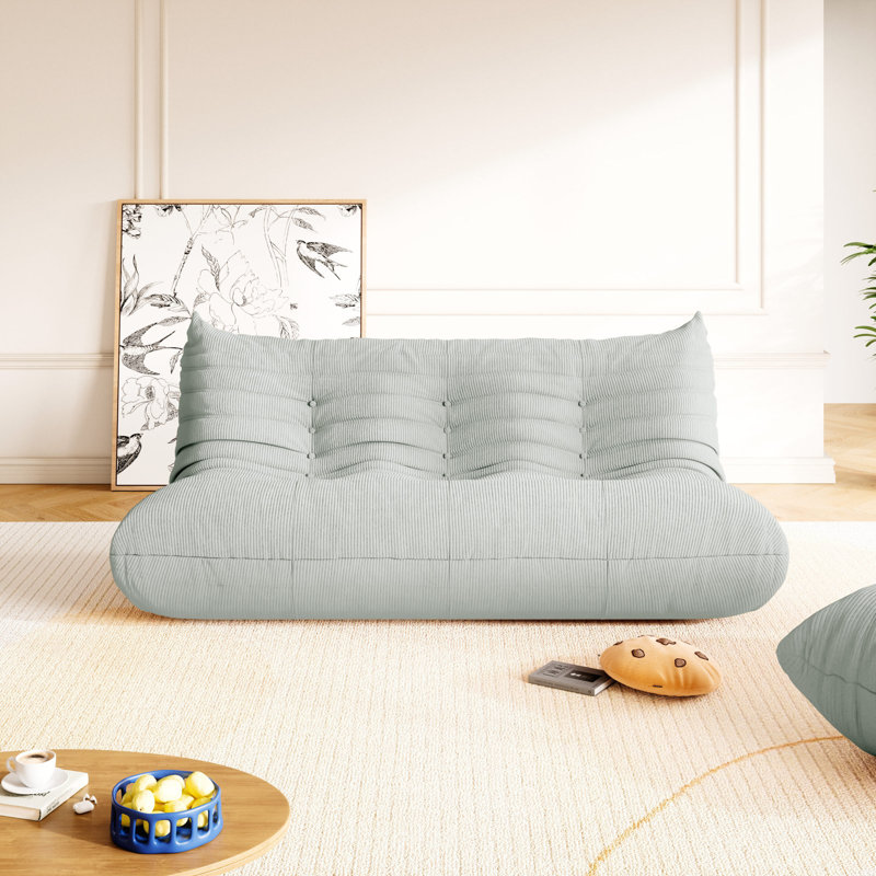 Compression Armless 3-Seat Bean Bag Chair Sofa Comfy Lazy Sofa Fireside Chair Soft Memory Foam Lounger for Bedroom Living Room Apartment or Gaming Venue