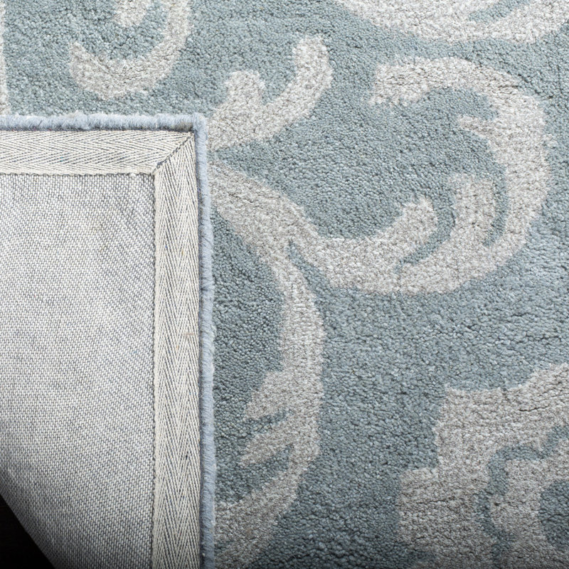 Avayah Soho Hand Tufted Wool & Viscose Damask Rug, Runner 2'6" x 10'