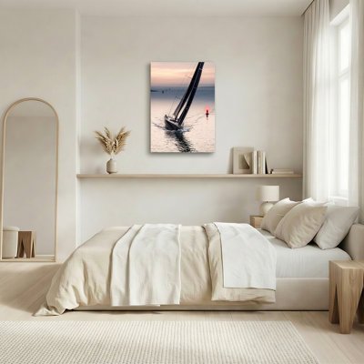 Art mural sur toile, voilier noir