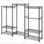 Portant à vêtements robuste, support à vêtements roulant avec 4 tringles de suspension et 8 niveaux de rangement, support de garde-robe ajustable sur mesure, garde-robe autoportante pour suspendre les vêtements, capacité de charge de 800 lb