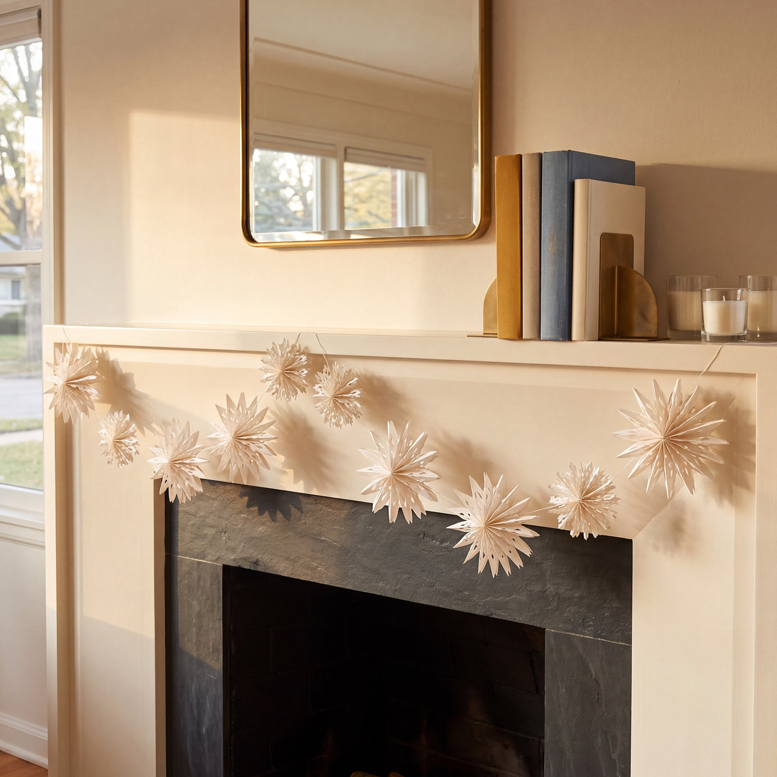 White Paper Snowflake Novelty Garland