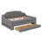 Space Efficient Upholstered  Daybed,with LED Belt Trundle and Three Storage Drawers-129754354