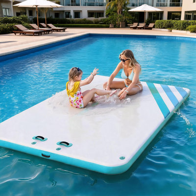 Plateforme de quai flottante gonflable, PVC antidérapant, avec poignées