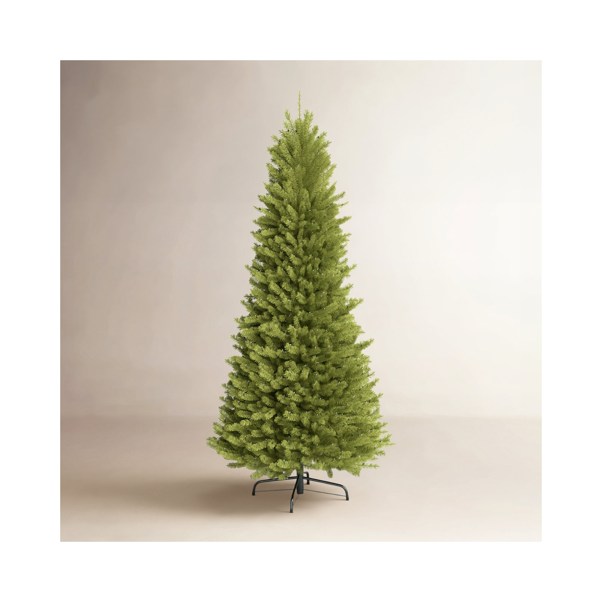 Slender Green Realistic Artificial Fir Christmas Tree, 7.5' H