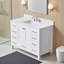 Comptoir de vanité en pierre reconstituée de 42 pouces et céramique blanche (base de meuble-lavabo non incluse)