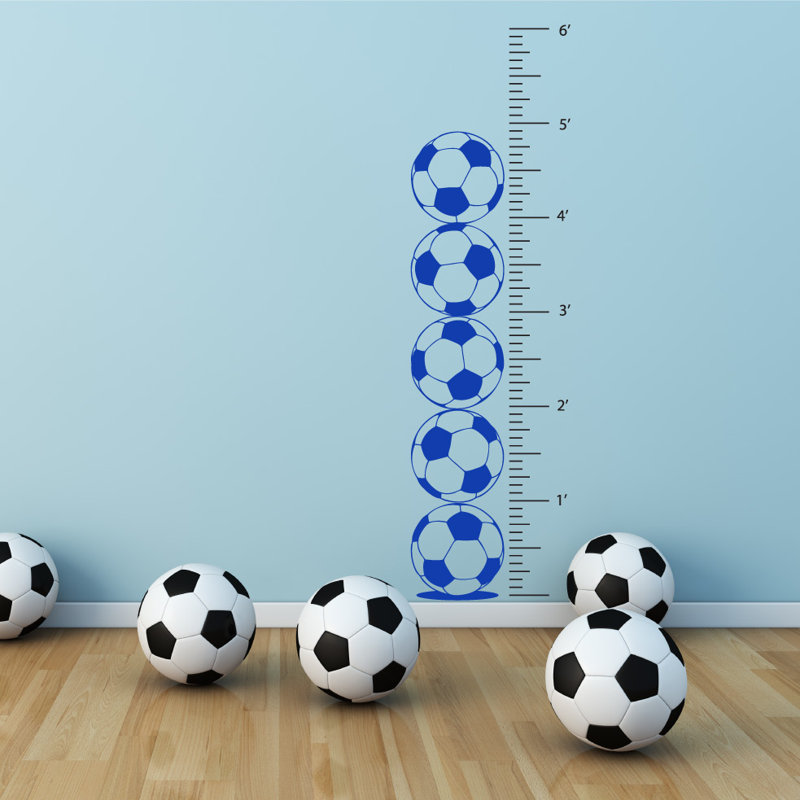Décalcomanie murale graphique de croissance foot, Bleu foncé