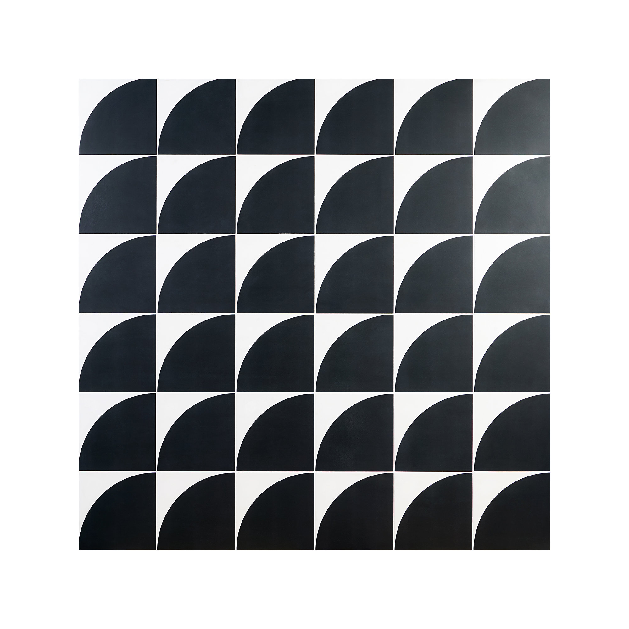 Stacy Garcia Victoria 8" x 8" Porcelain Encaustic Patterned Look Wall & Floor Tile, Black