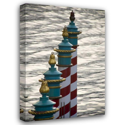 Hokku Designs Kaveney, Wendy Gallery Wrapped Canvas Art: Italy, Venice A line of gondola parking poles