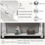 Longue console en bois 63 pouces, 3 tiroirs et 1 tablette, bois de pin massif, blanc antique, blanc de style Mid-Century avec tablette inférieure pour la maison