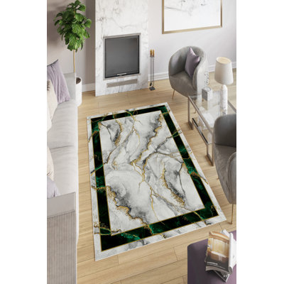 Elegant Grey Carpet (4 x 6 ft), 100% Polyester, 650 g/m² | Pile Height: 0.2 in, Digital Printing, Antibacterial, Eco-Friendly, Non-Slip PVC Dot Underside | Machine Washable, Perfect for Living Room & Bedroom Décor