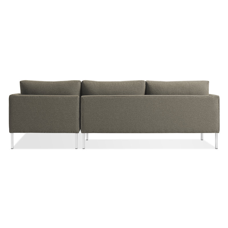 Paramount Chaise Sectional, Stainless Steel, Sanford Ceramic Crossweave, Right Hand Facing