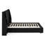 Base de lit plateforme avec rangement grand format moderne, tête de lit en velours brillant avec bibliothèques latérales et tiroir, matelas exclu - noir-133343205-133343204