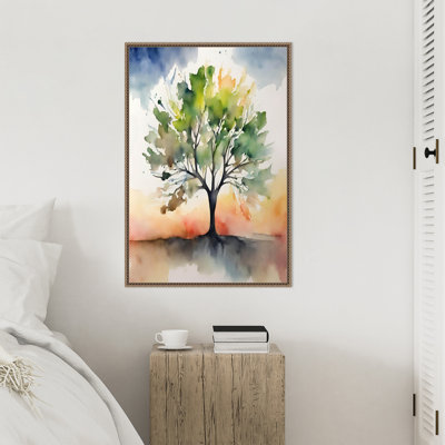 Tree of Color by Sally Ann Moss Framed Canvas Wall Art Print