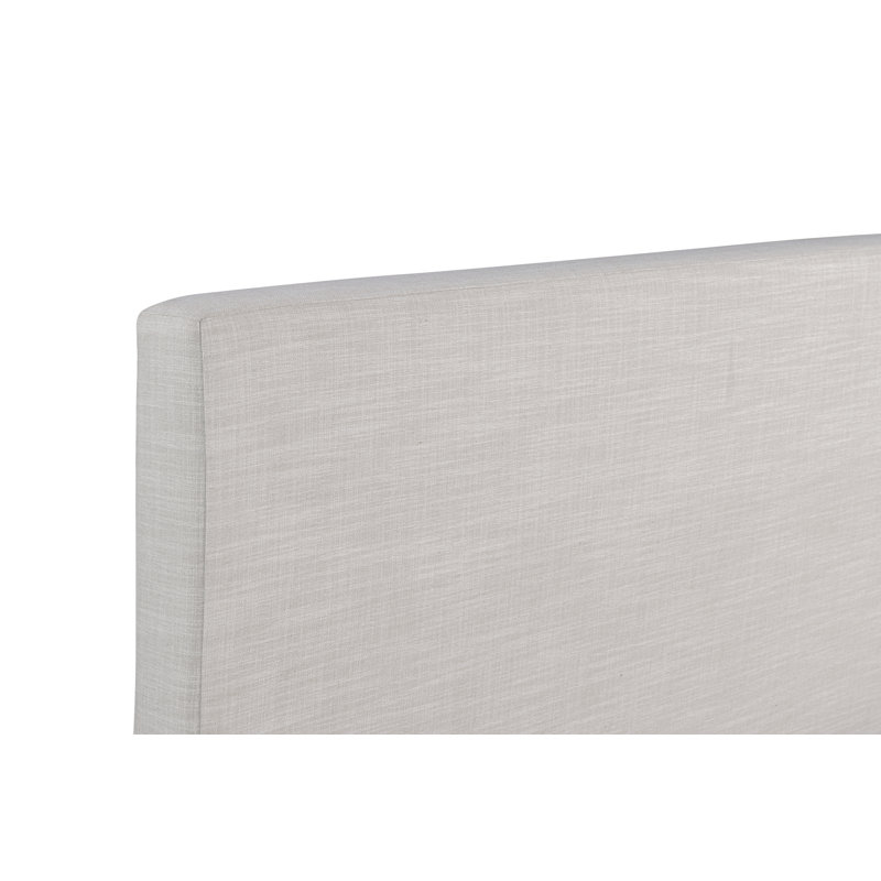 PLAZA UPHOLSTERED QUEEN BED WHITE LINEN DRY ACACIA, Queen, White Linen